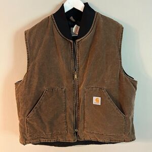 Vintage Carhartt VQ1882 Canvas Lined Vest Size 2XL